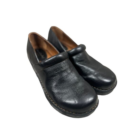 Brown's Landing Women's‎ Leather Slip-On Nursing Clogs Black Size 9 - Picture 2 of 7